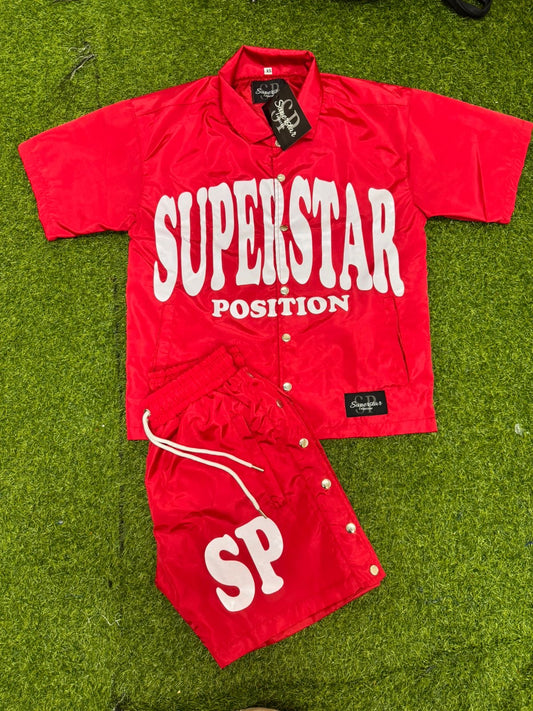 SP windbreaker two piece set RED